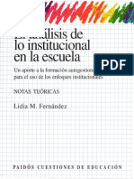 El Análisis de Lo Institucional en La Escuela (Notas Teórica PDF