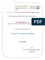 Sri G Hari Hara Iyer: Energy Conservation and Auditing
