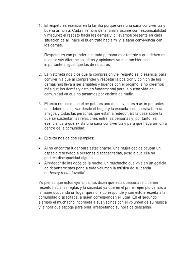 Importancia del Respeto en la Familia | PDF | Tolerancia | Familia
