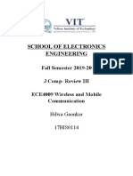 School of Electronics Engineering: Fall Semester 2019-20 J Comp-Review III ECE4009 Wireless and Mobile Communication