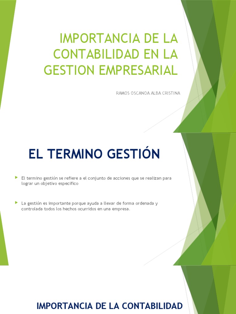 Importancia de La Contabilidad en La Gestion Empresarial | PDF