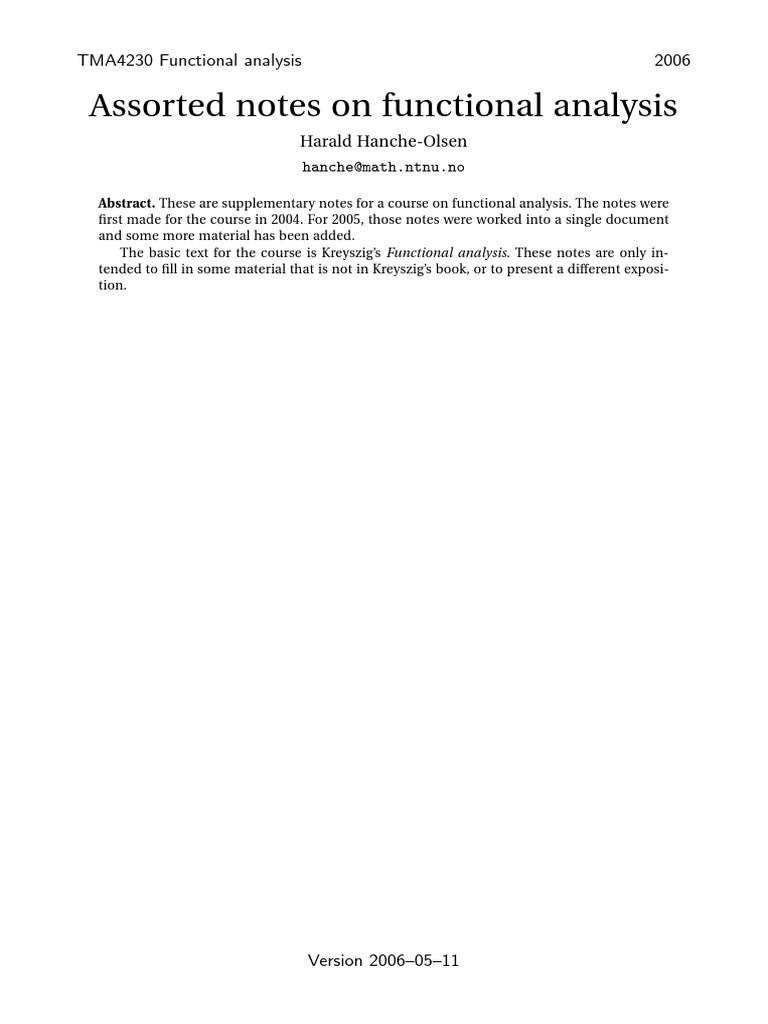 Fnal PDF | PDF | Banach Space | Functional Analysis