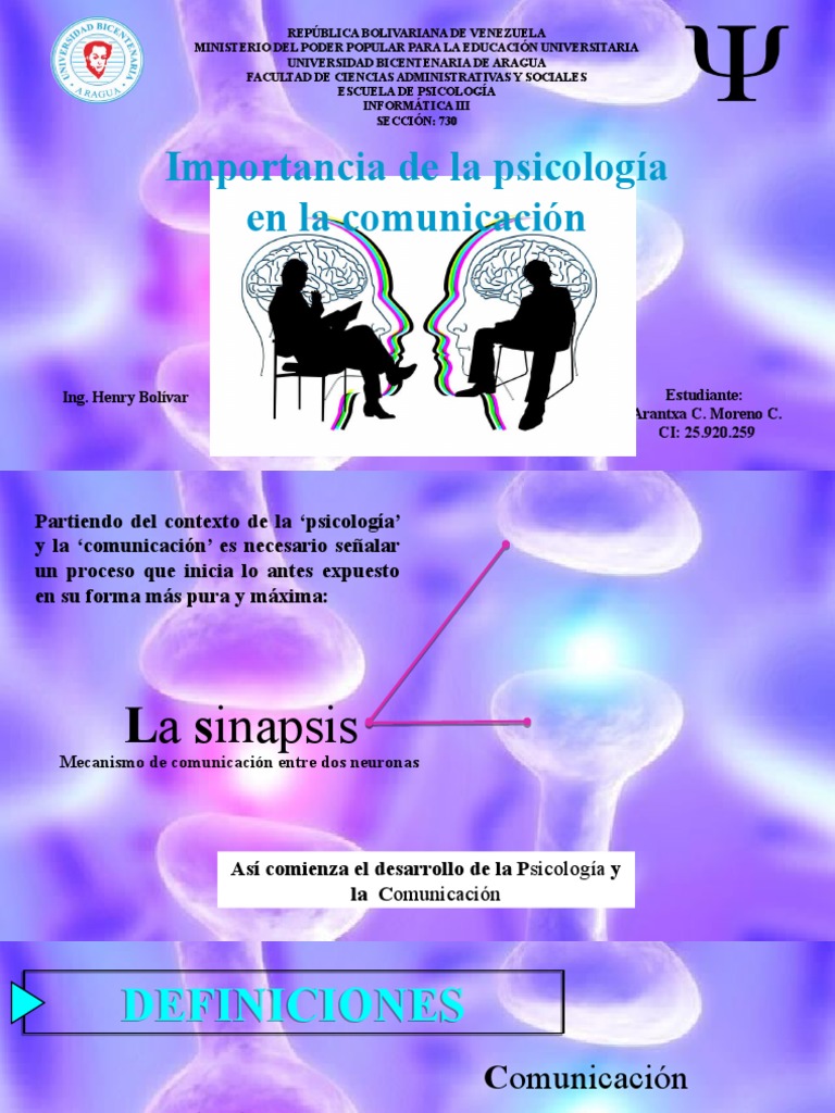 Importancia de La Psicologia en La Comunicación Lcda ARANTXA MORENO ...