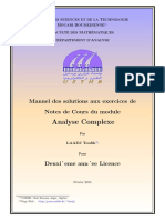 Exercices Analyse Complexe Licence L2