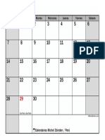 Calendario Junio 2020 Peru