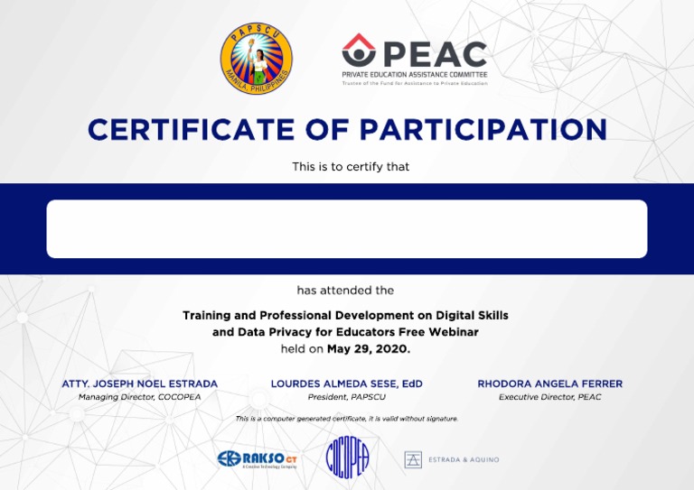Digital Skills Training Certificate | PDF