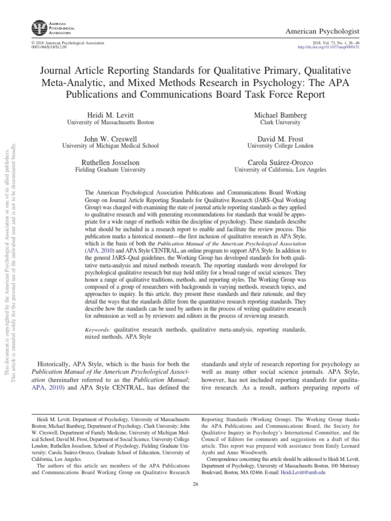 QUALITATIVE RESEARCH JOURNAL PSYCHOLOGY intelligence overview