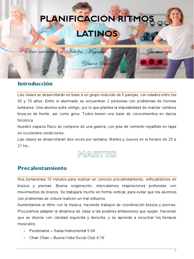 Planificación de Ritmos Latinos para Mayores | PDF | Musica ...