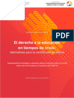 El Derecho A La Educacion en Tiempos de Crisis - Alternativas para La Continuidad Educativa PDF