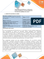 Syllabus Del Curso Fundamentos de Economía