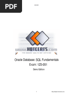 Oracle Database: SQL Fundamentals 1Z0-051: Exam