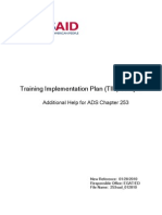 Training Implementation Plan (TIP) Sample: Additional Help For ADS Chapter 253