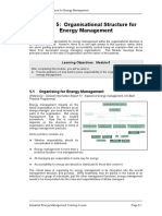 Module 5: Organisational Structure For Energy Management