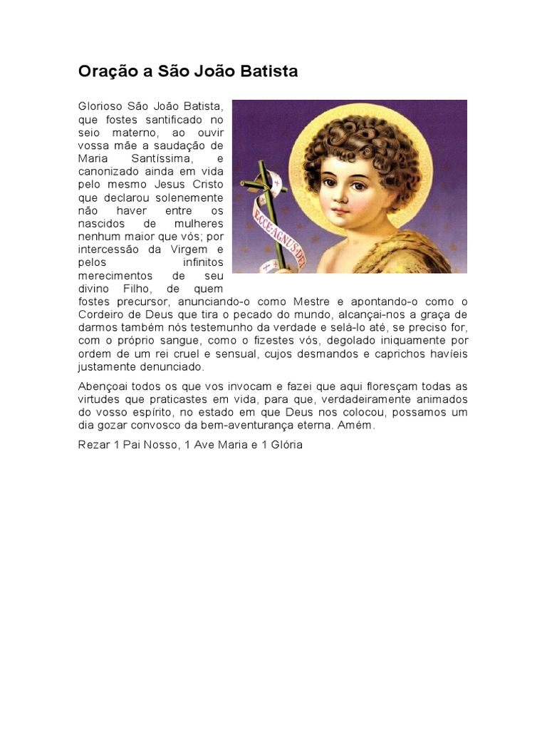 Oração A São João Batista | PDF