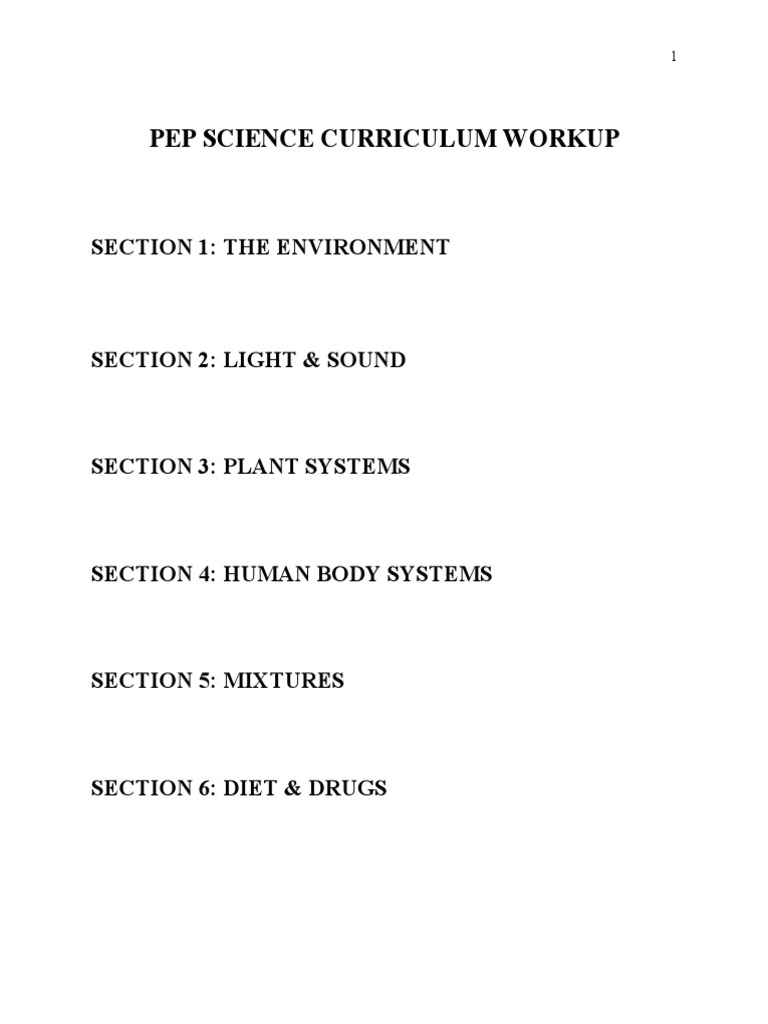 PEP Science Curriculum Overview | PDF | Environmental Degradation | Sound