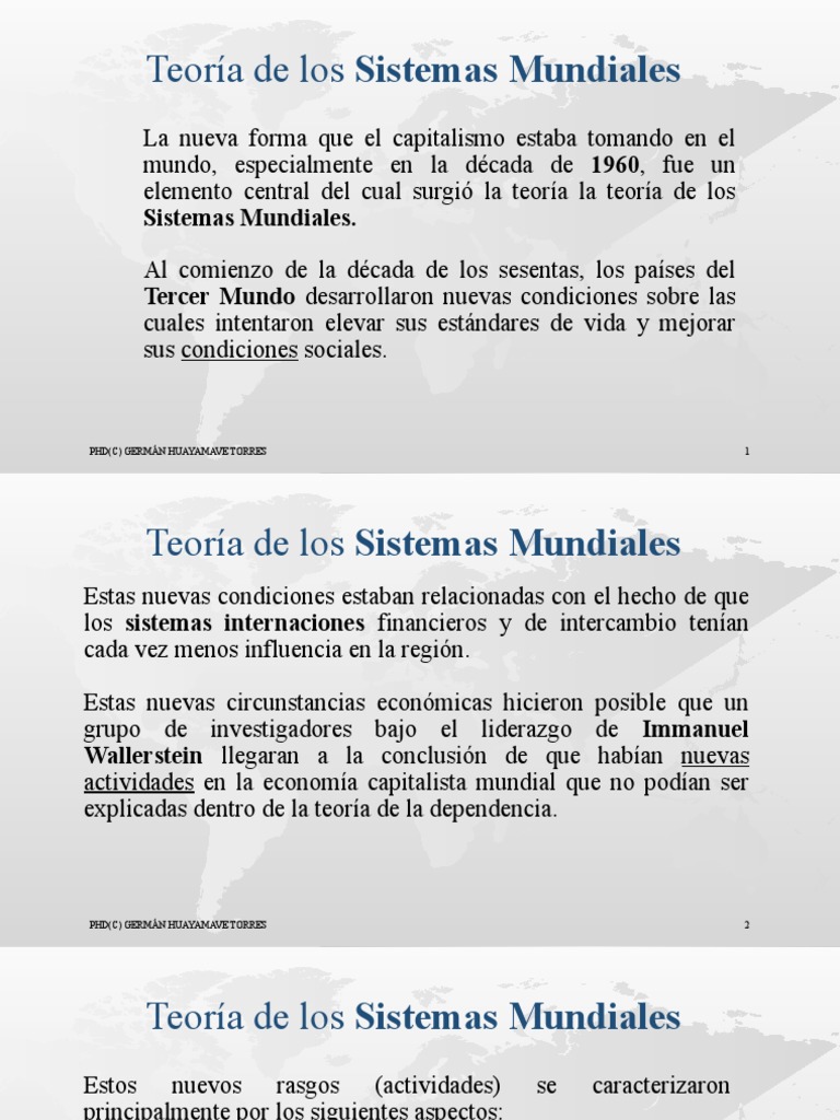 3.teoría de Los Sistemas Mundiales PDF Teoría de sistemas mundiales Capitalismo