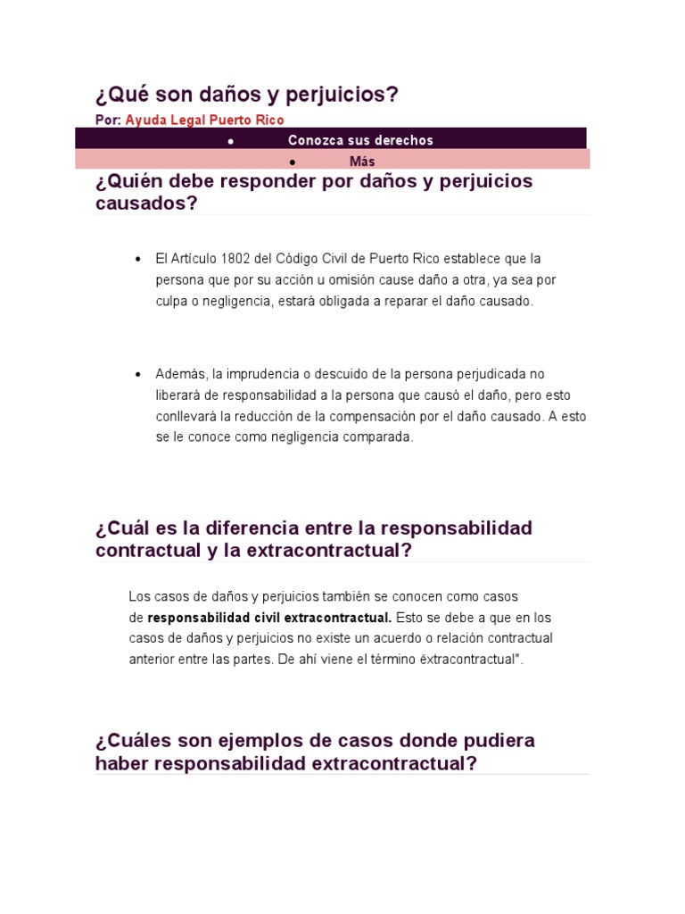 Que Son Danos Y Perjuicios Danos Y Perjuicios Instituciones Sociales
