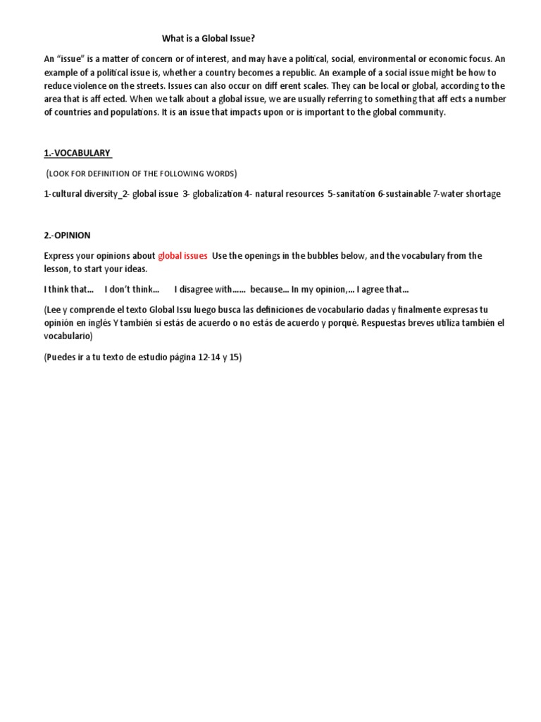 Understanding Global Issues | PDF