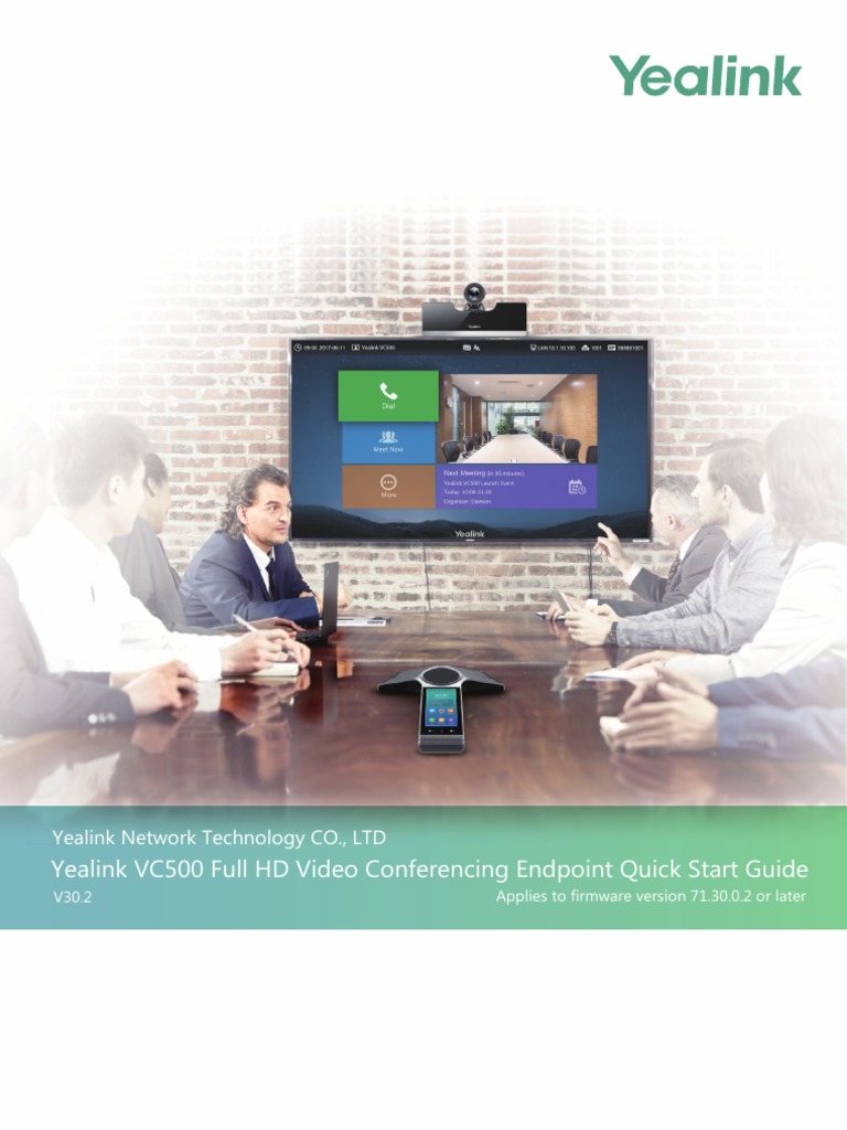 Yealink VC500 Full HD Video Conferencing Endpoint Quick Start Guide
