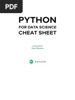 Python Cheat Sheet For Data Scientists by Tomi Mester 2019 PDF