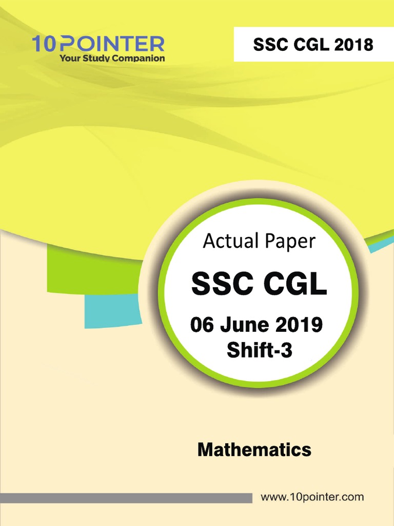 SSC CGL 2018 (Mathematics) PDF | PDF | Circle | Geometry