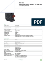 Product Data Sheet: Single Contact Block For Head Ø22 1NC Silver Alloy Screw Clamp Terminal