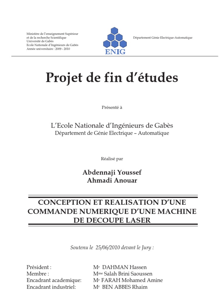 Rapport Pfe  Machineoutil à commande numérique  Électrotechnique