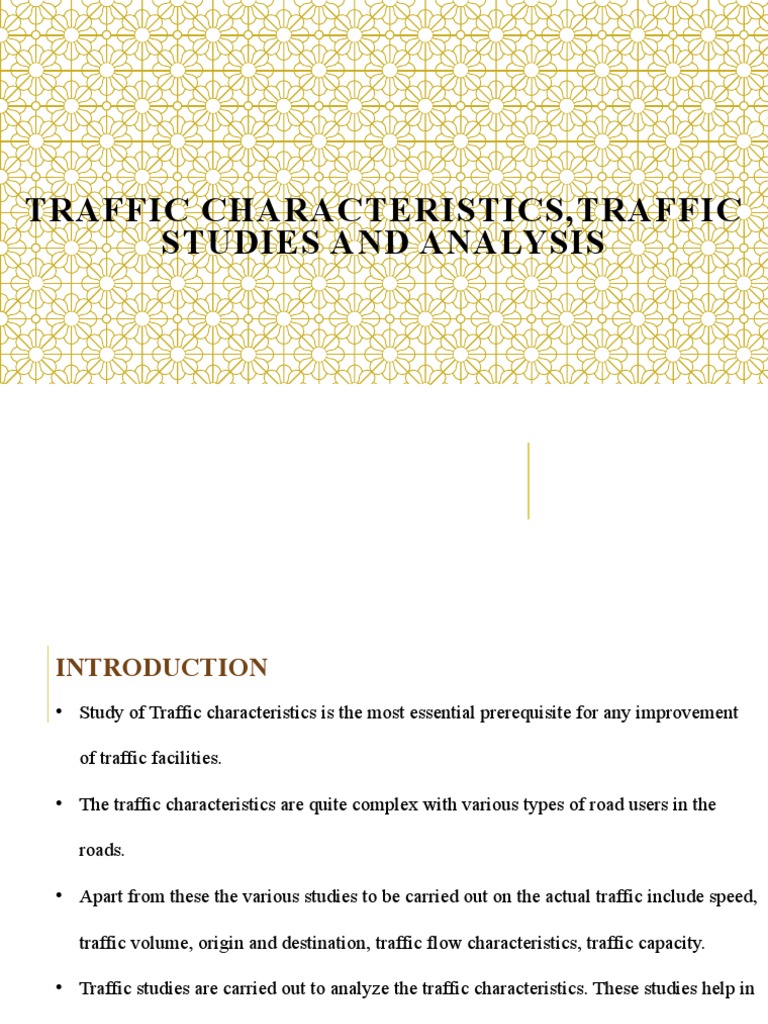 Traffic Characteristics and Studies Overview | PDF | Traffic Collision ...