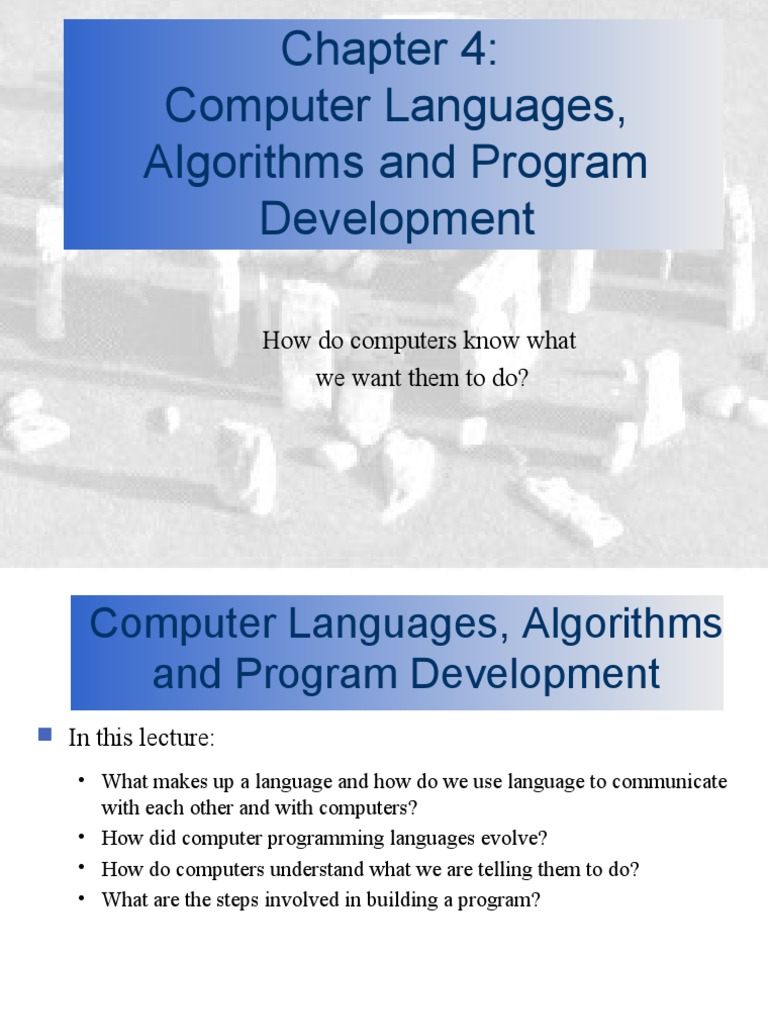 Computer Languages, Algorithms and Program Development: How Do ...