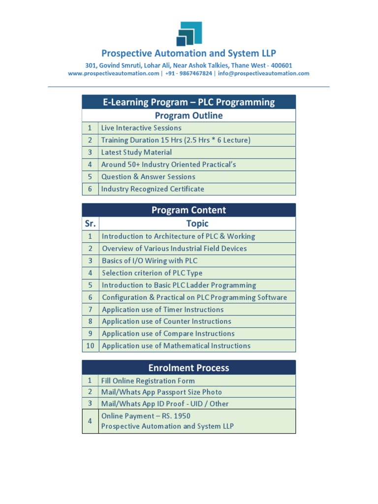PLC Programming E-Learning Course | PDF