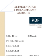 Case Presentation On Inflammatory Arthritis: Submitted By-Shazma Imam Pharm D 3Rd Year 1414823