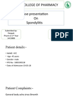 MM College of Pharmacy Case Presentation On Spondylitis