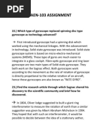 Aen-103 Assignment: 22.) Which Type of Gyroscope Replaced Spinning Disc Type Gyroscope As Technology Advanced?