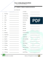 St. Mary's Educational Institute: Problem Set #3 - Chemical Formula Naming and Writing Set I - Naming Compounds