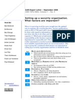 Setting Up A Security Organisation. What Factors Are Important?