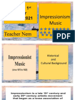 Music 10 1 Quarter SY 2020-2021: Impressionism Music Teacher Nem