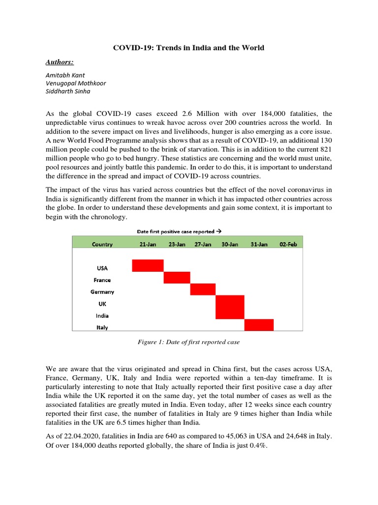 COVID 19 Trends in India and The World | PDF | Epidemiology | Health ...