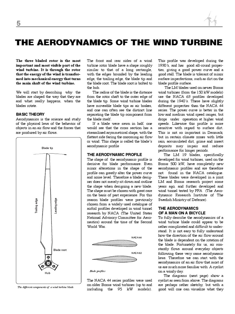 Aerodynamics of Windturbines | PDF | Lift (Force) | Drag (Physics)