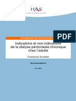 Dialyse Peritoneale Chronique Chez Ladulte - Recommandations