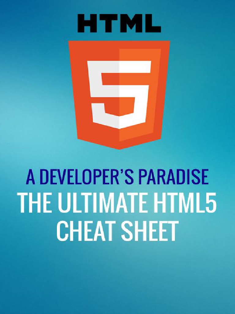 HTML 5 Cheat Sheet PDF | PDF