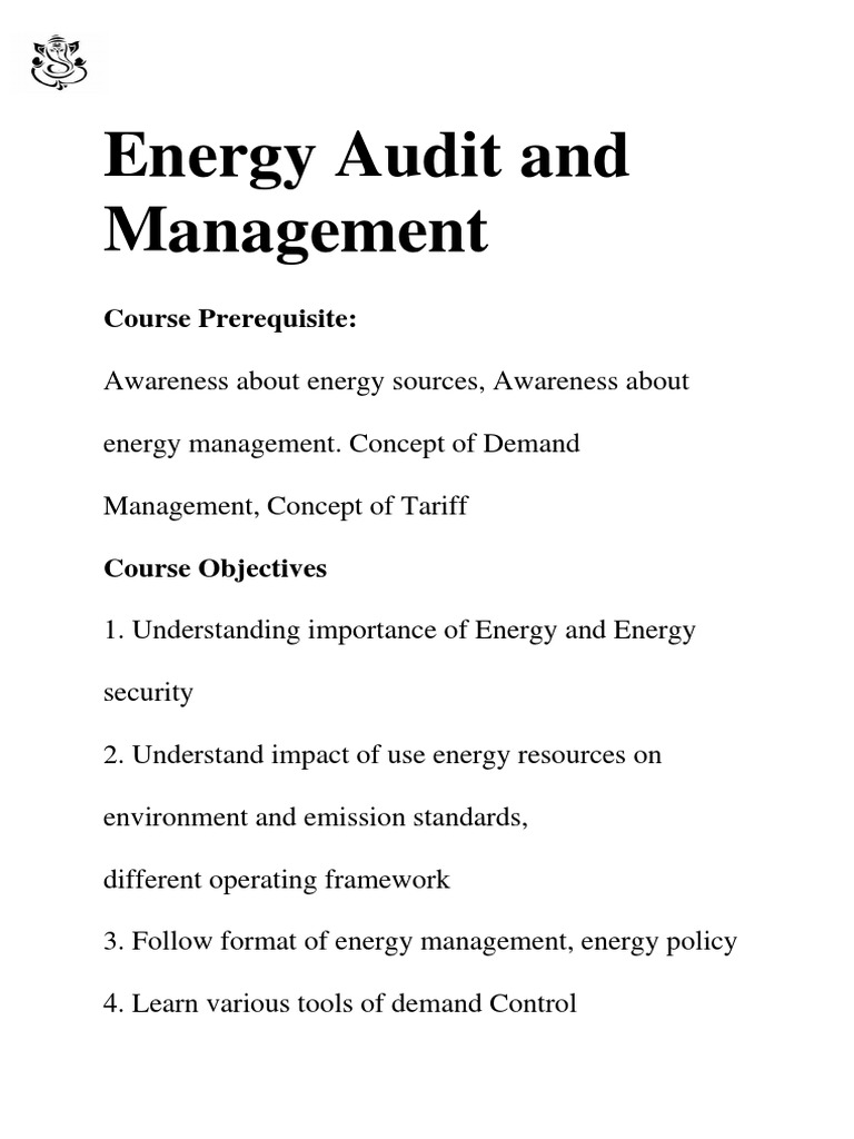 Energy Audit and Management | PDF