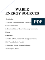 Renewable Energy Sources: Text Books