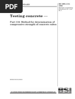 Testing Concrete - : Part 116: Method For Determination of Compressive Strength of Concrete Cubes