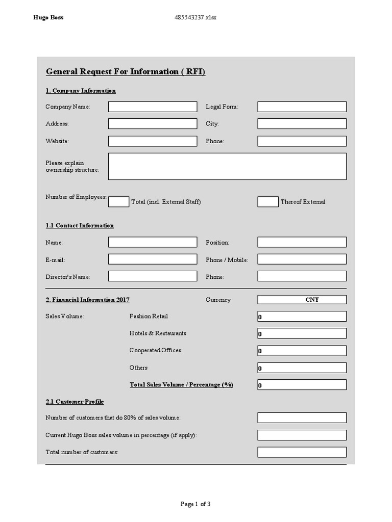 Hugo Boss RFI Document Overview | PDF | Business