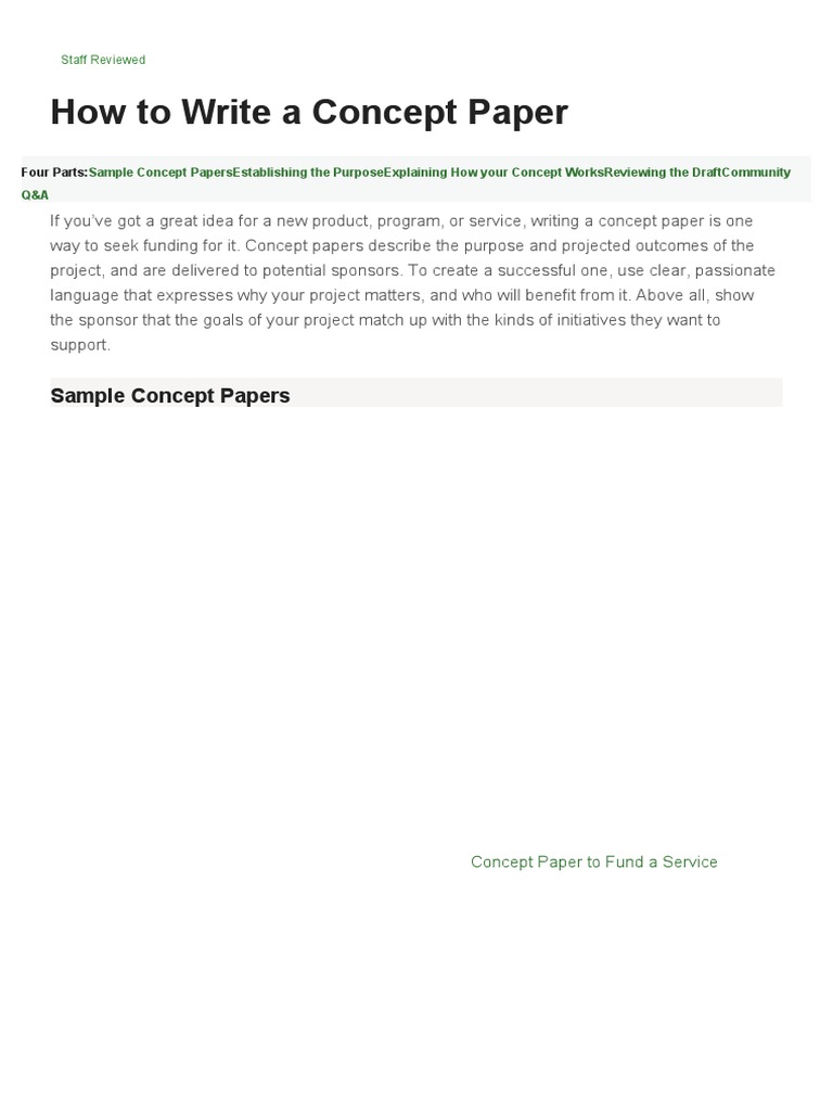 cocept paper  Jargon  Concept