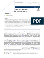 Cross Bore Size and Wall Thickness Effects On Elastic Pressurised Thick Cylinders