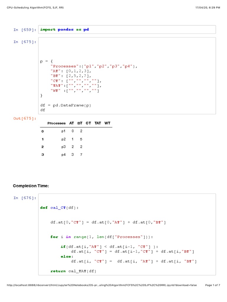 4 - CPU-Scheduling Algorithm (FCFS, SJF, RR) | PDF | Scheduling ...