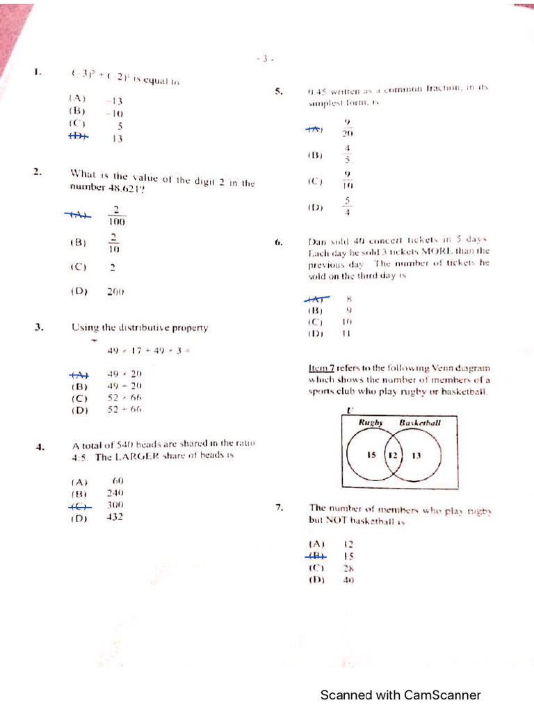 CSEC Maths July 2020 P1 Answers | PDF
