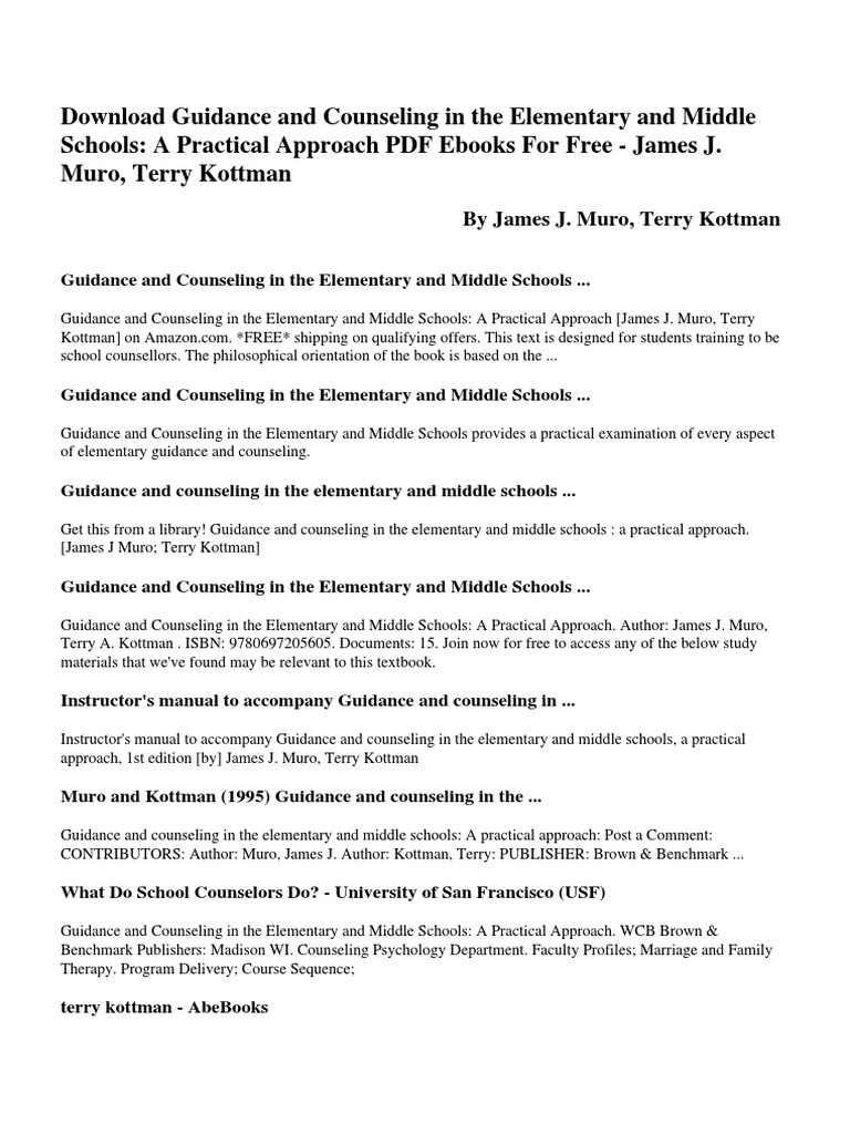 Guidance and Counseling for Schools | PDF | School Counselor ...