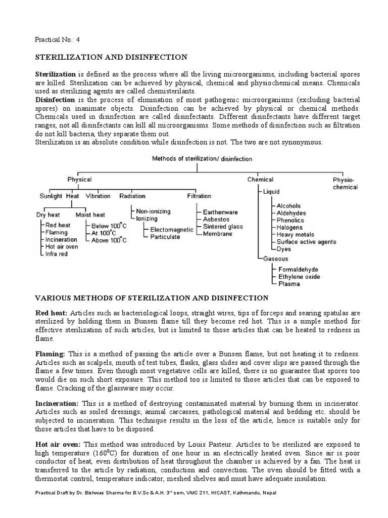 3 Sterilization and Disinfection PDF Sterilization (Microbiology